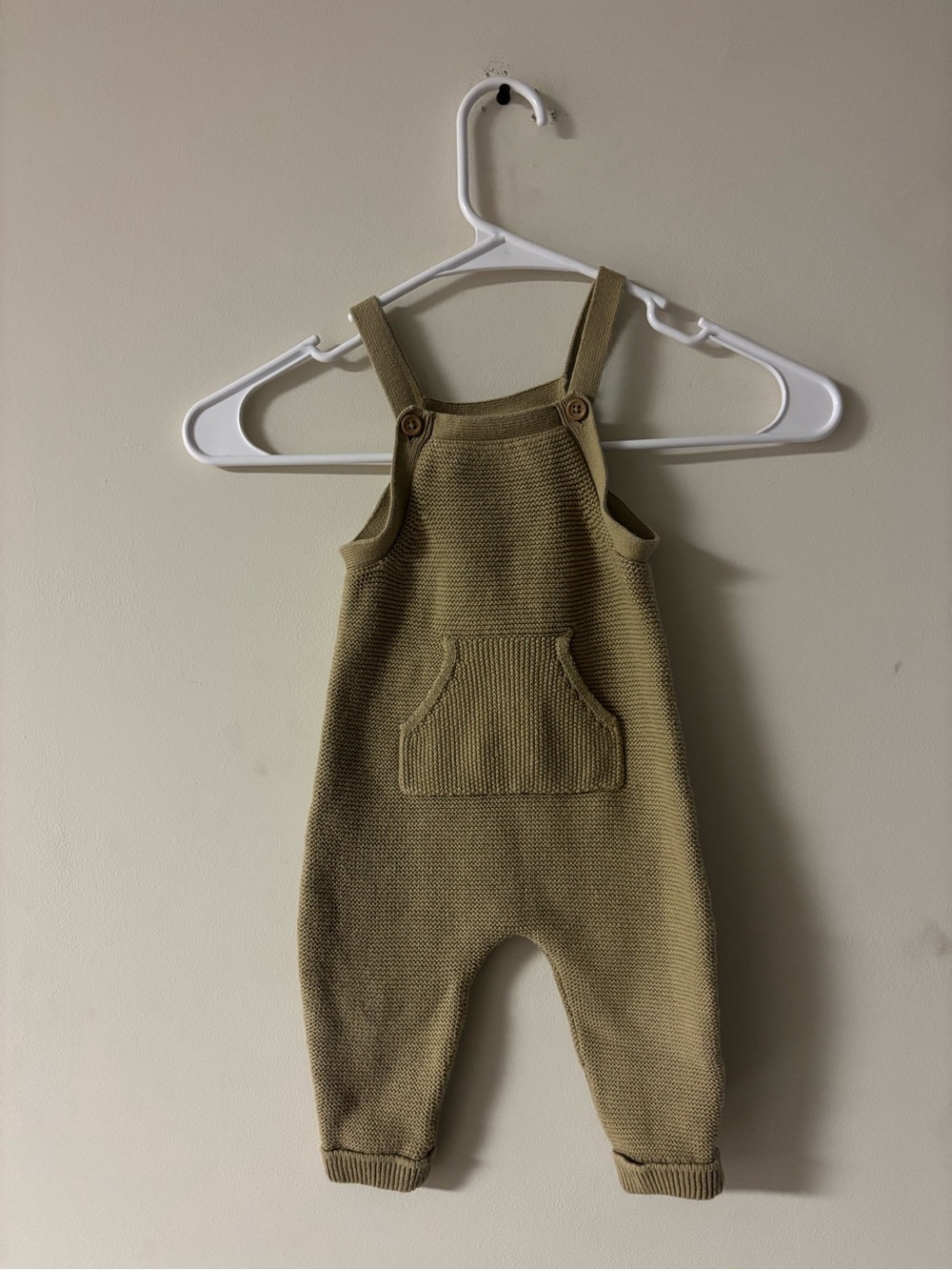 Organic Little Planet by Carter’s Knit Baby Overalls Romper Neutral Beige